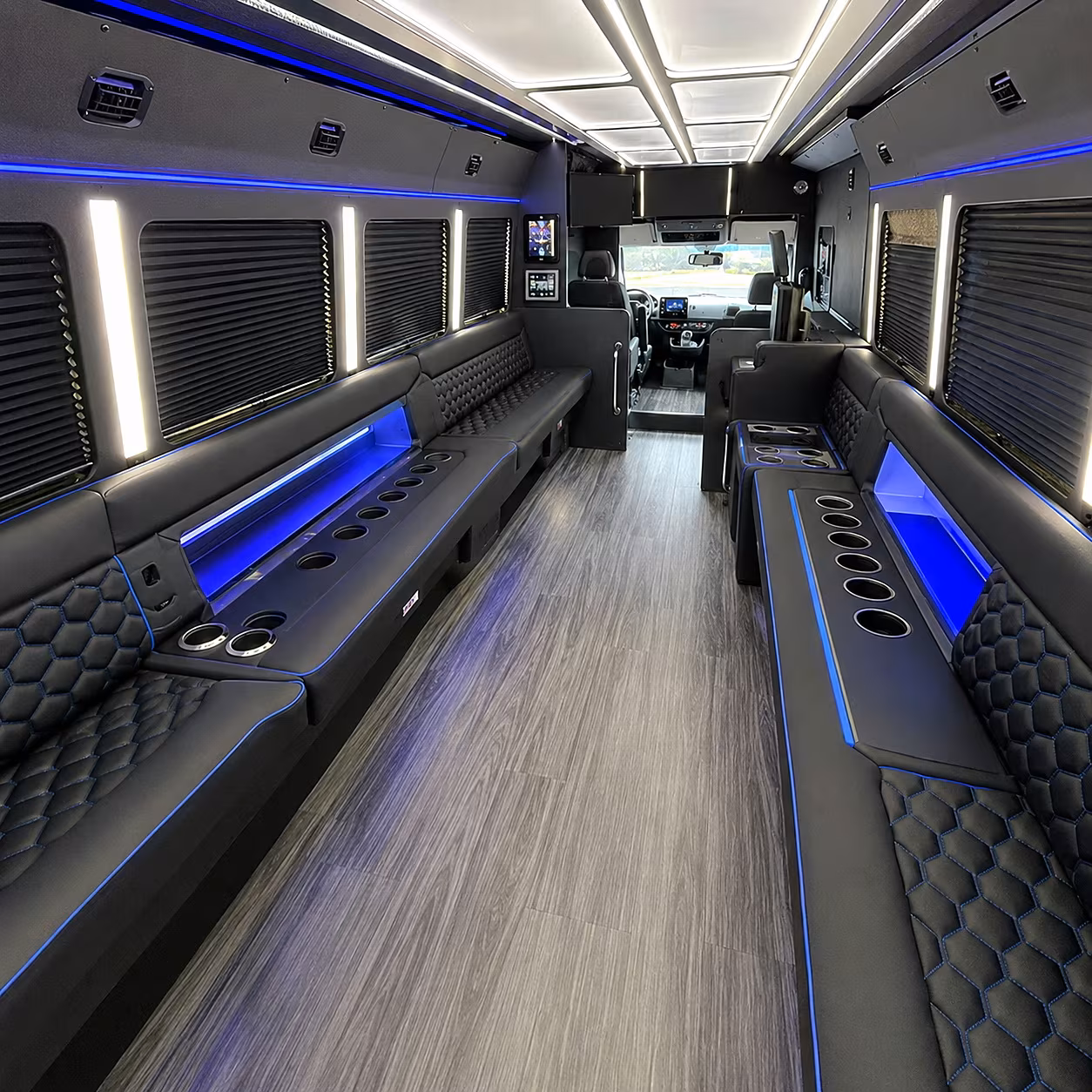 Irvine Bachelor & Bachelorette Transportation party bus interior