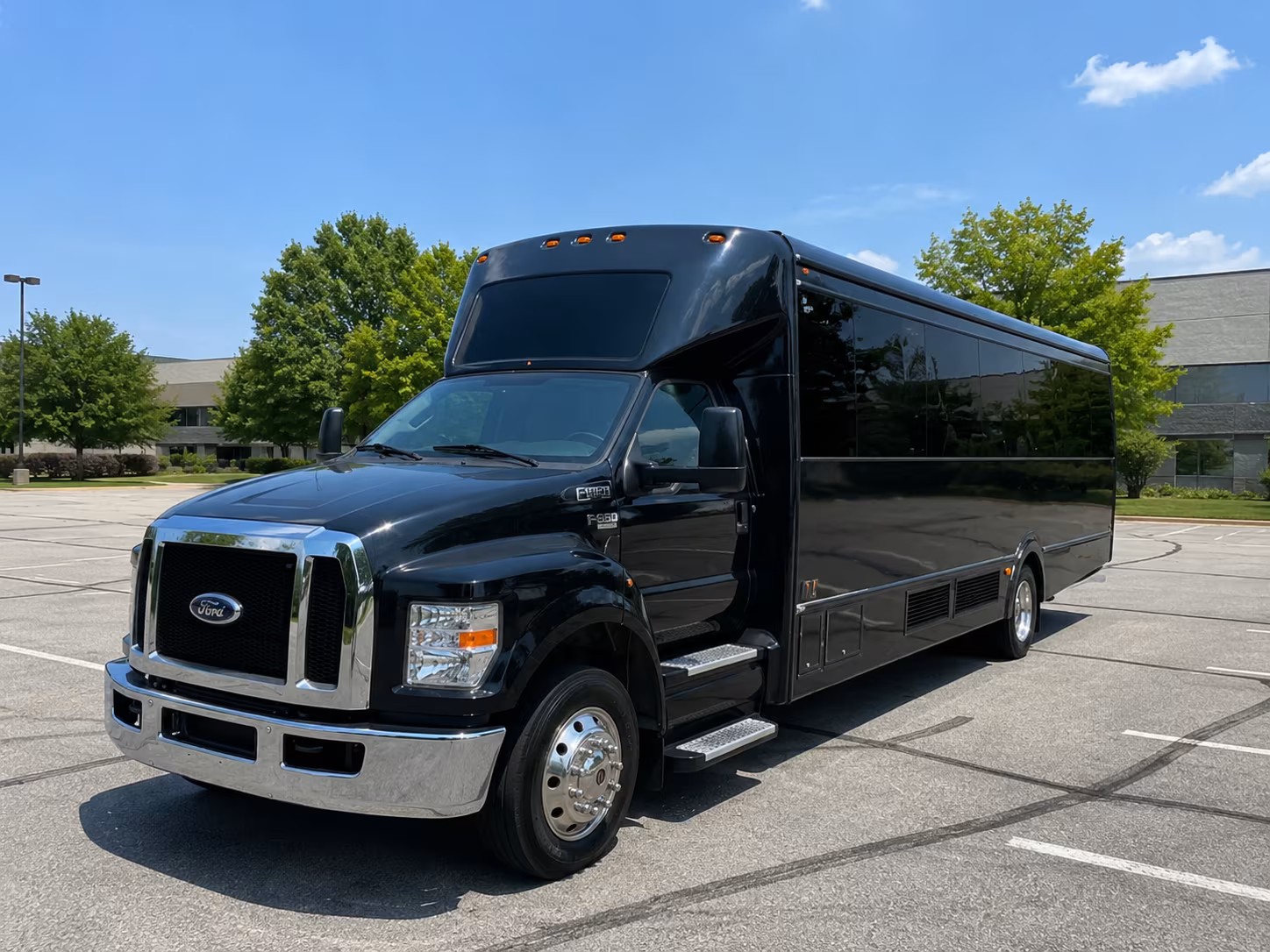 Irvine Birthday, Sweet 16, & Quinceañera Transportation party bus exterior
