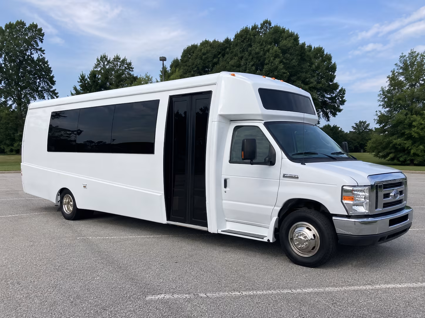 Irvine Private Event Transportation party bus exterior
