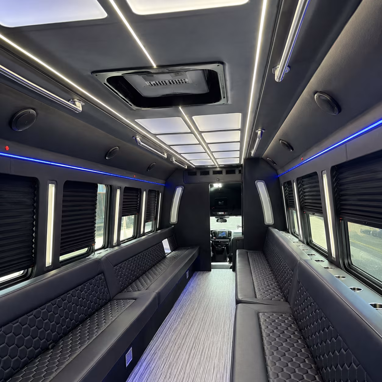 Irvine Private Event Transportation party bus exterior