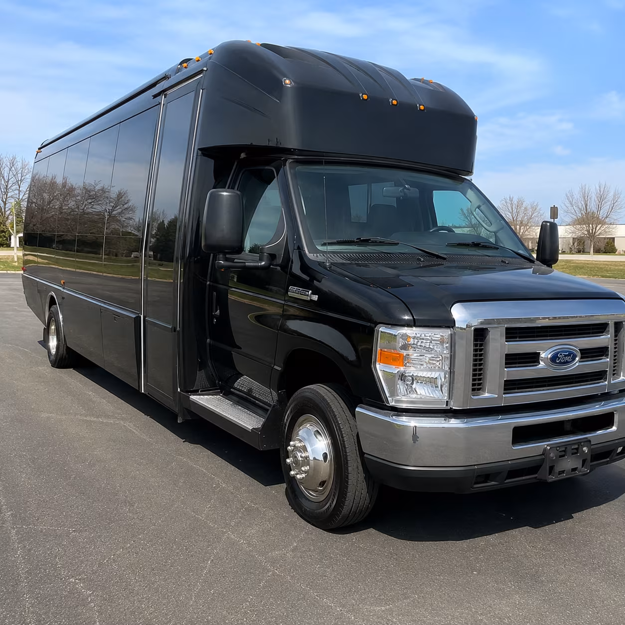 Irvine Private Event Transportation party bus exterior