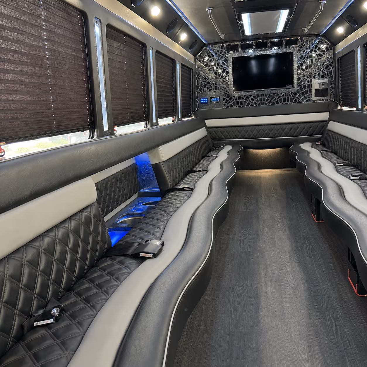 Irvine Prom & Homecoming Transportation party bus exterior