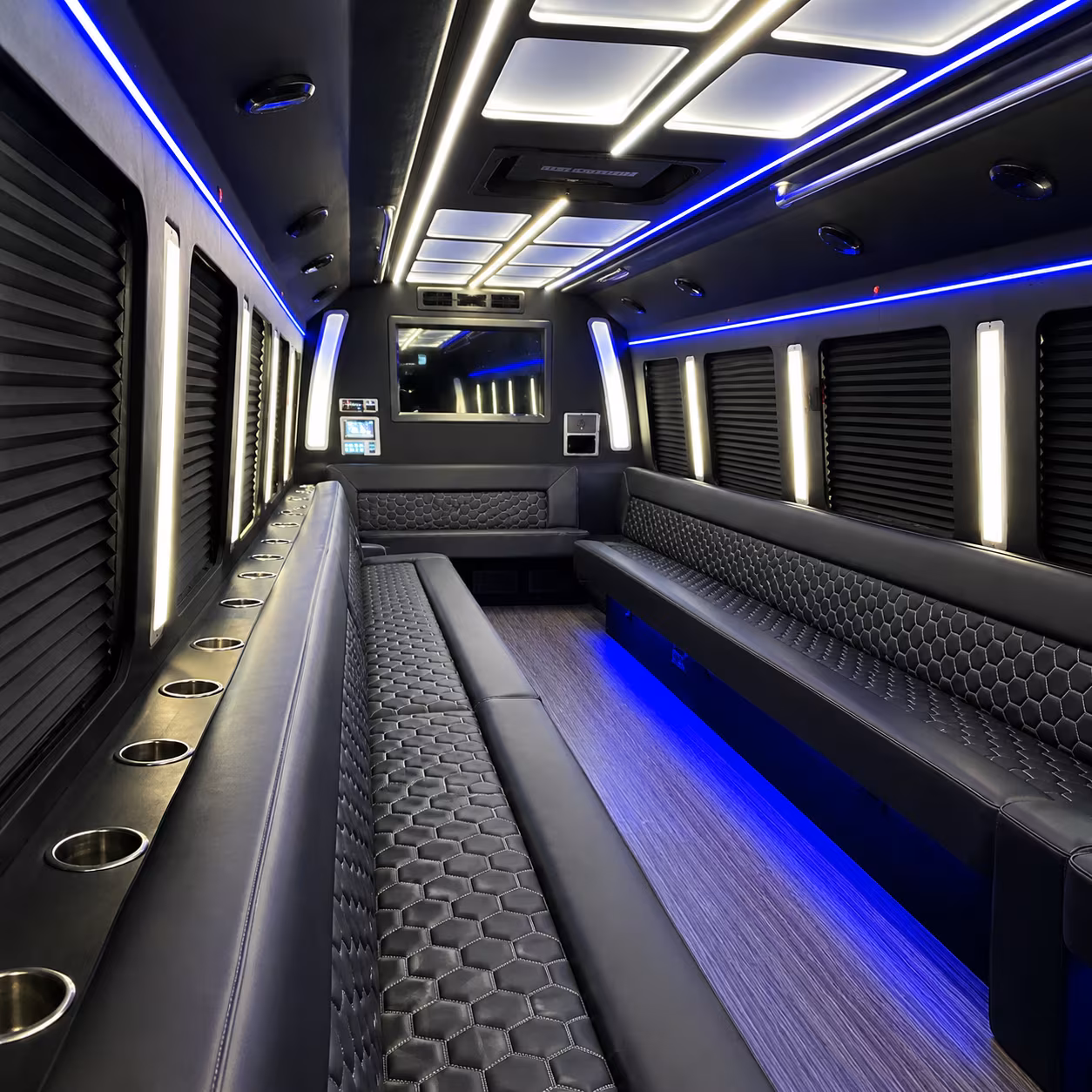 Irvine Sporting Event Transportation party bus interior