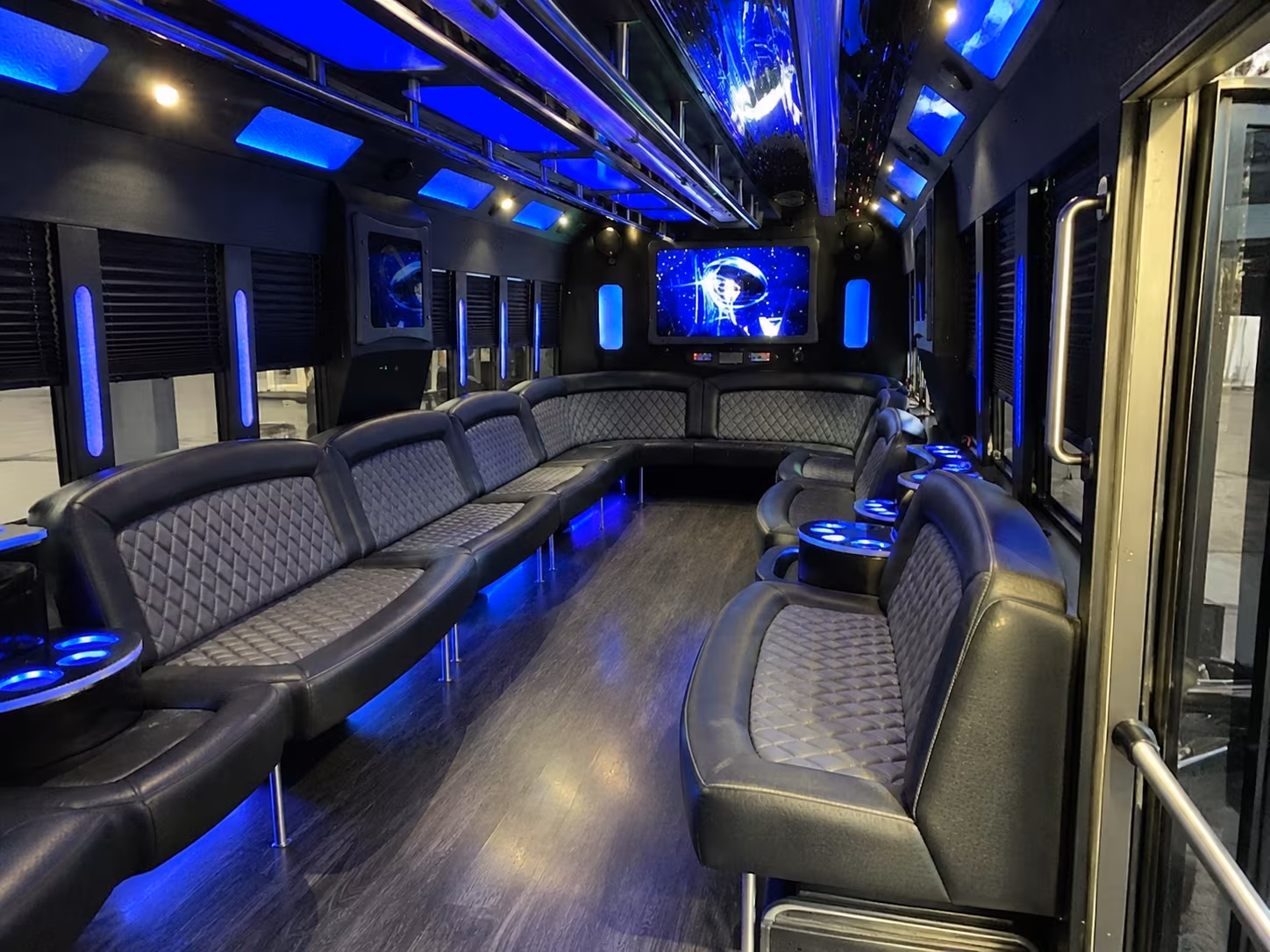 Irvine Wedding Transportation party bus exterior