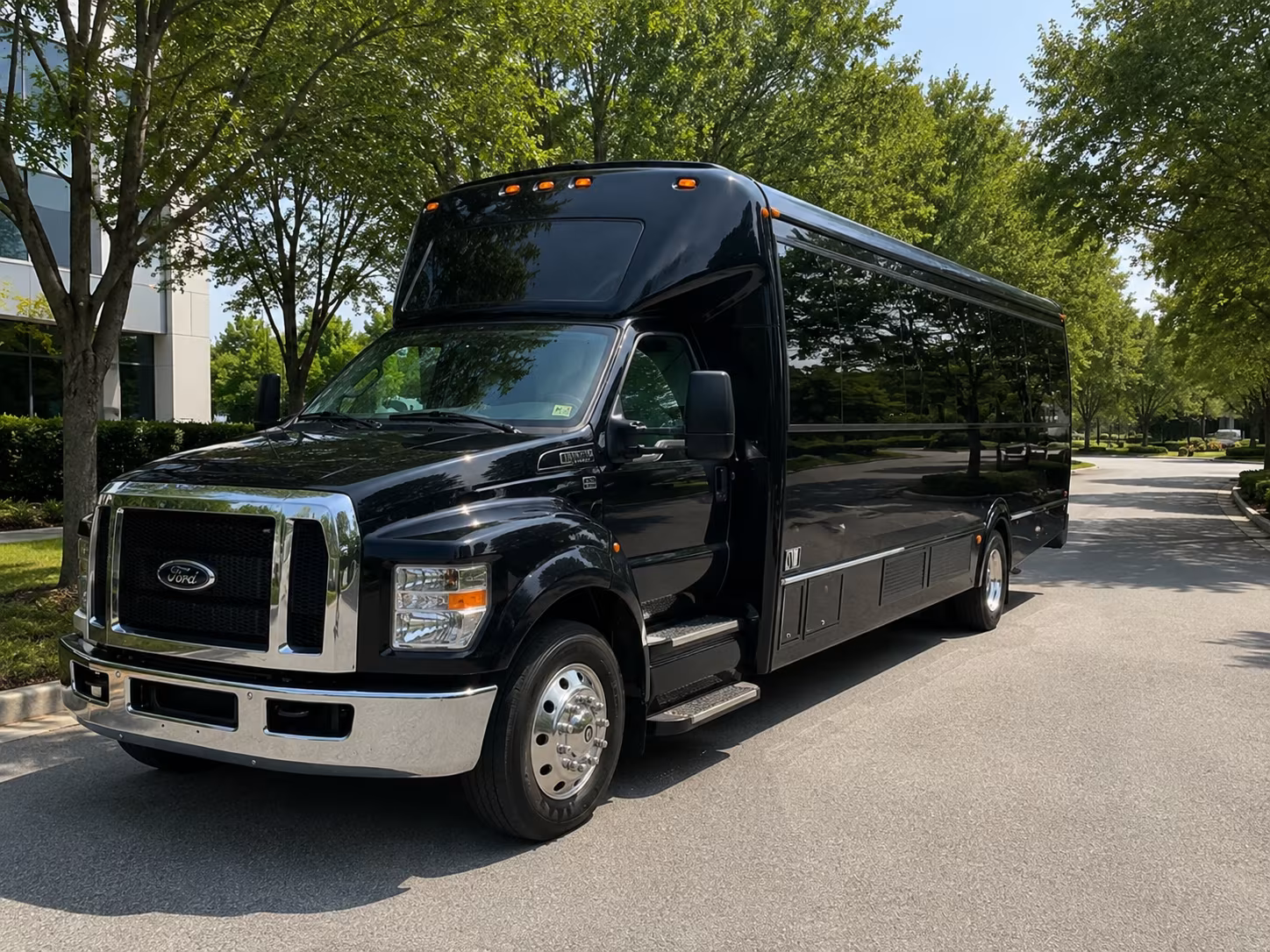 Irvine Wedding Transportation party bus exterior
